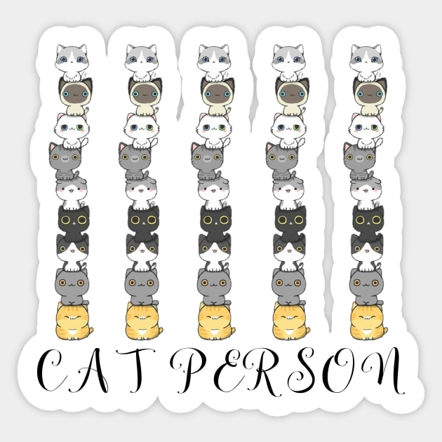 I'm A Cat Person Sticker by Kanjiworldwide